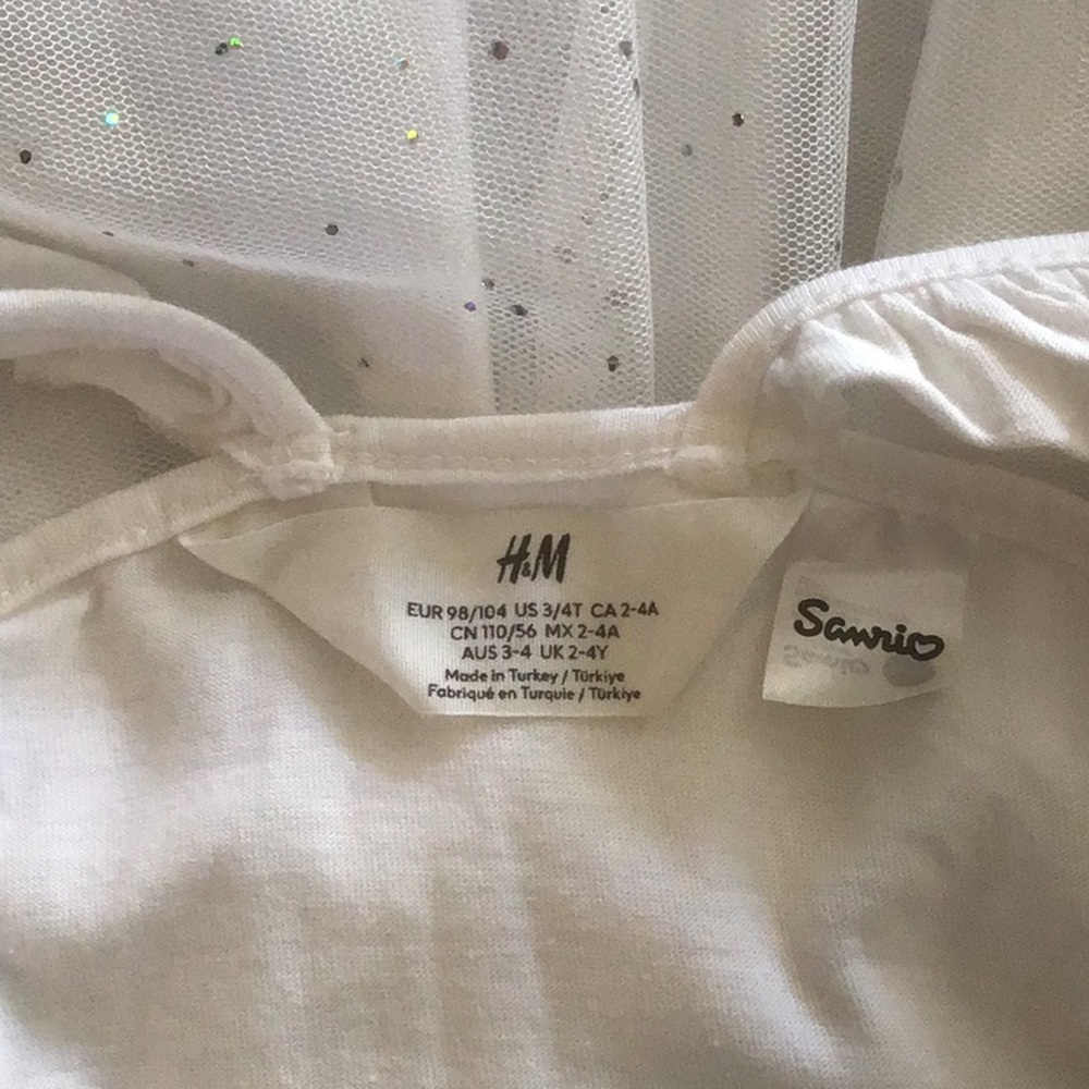 H & M Hello Kitty Sz 3-4T White Girl’s Dress with Bow - Picture 3 of 10